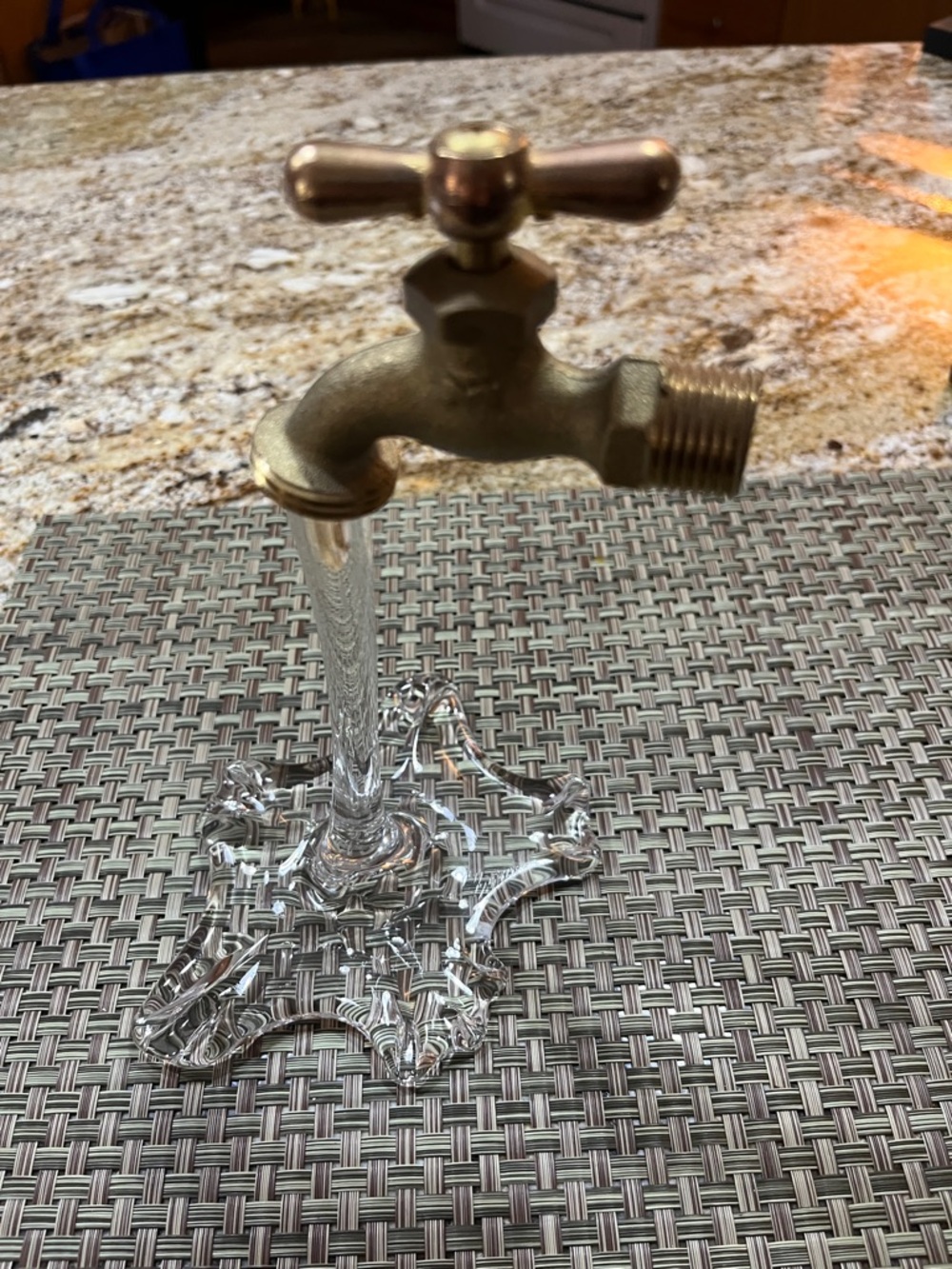 Vintage 90’s Pop Art running faucet brass top handmade